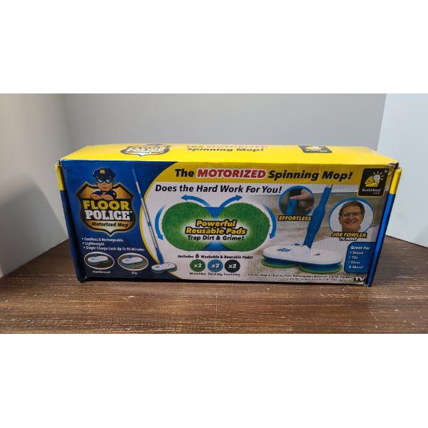 Brand New Floor Police Motorized Cordless & Rechargeable Spinning Mop 