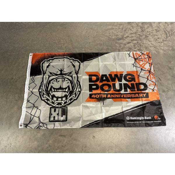 Cleveland Browns Dawg Pound 40th Anniversary Flag Approx. 59"x 35.5"