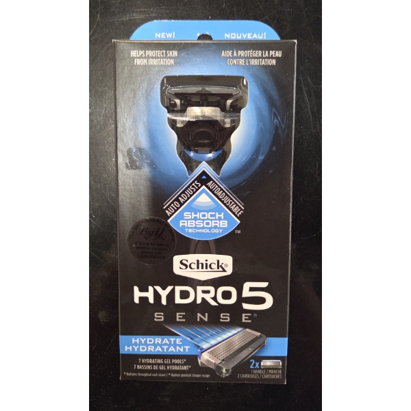 New! Schick Hydro 5 Sense Razor With 2 Cartridges! 
