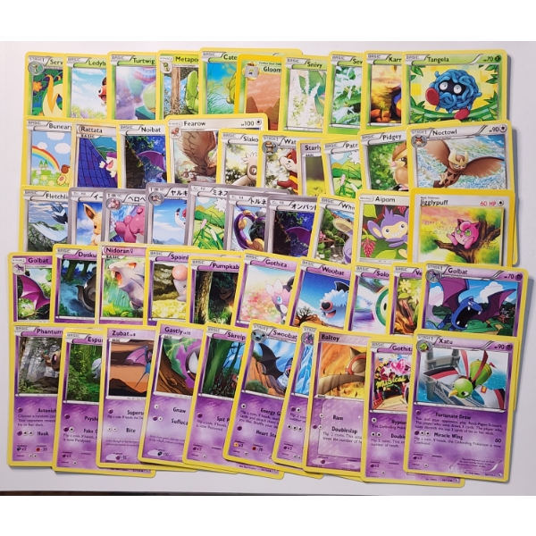 Large Assortment of 50 Vintage Pokemon Trading Cards 