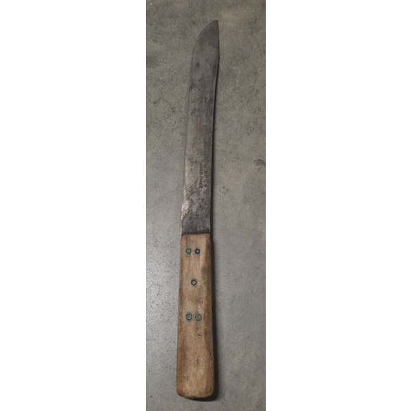 Vintage Old File Handmade Brand 10'' Blade Wood Handle Butcher Knife
