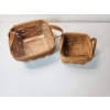 Image 2 : (2) Square Longaberger Baskets with Leather Handles and Plastic Liners - Excellent Condition! 