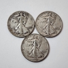 Image 1 : Three 90% Silver Walking Liberty Half Dollars: 1941-D, 1941, 1945 - Face Value: $1.50