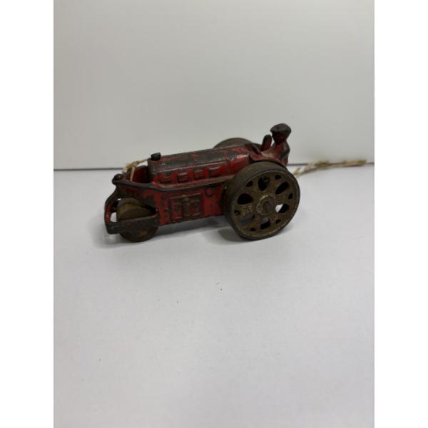 Vintage Cast Iron Toy Tractor with String - 4 inches
