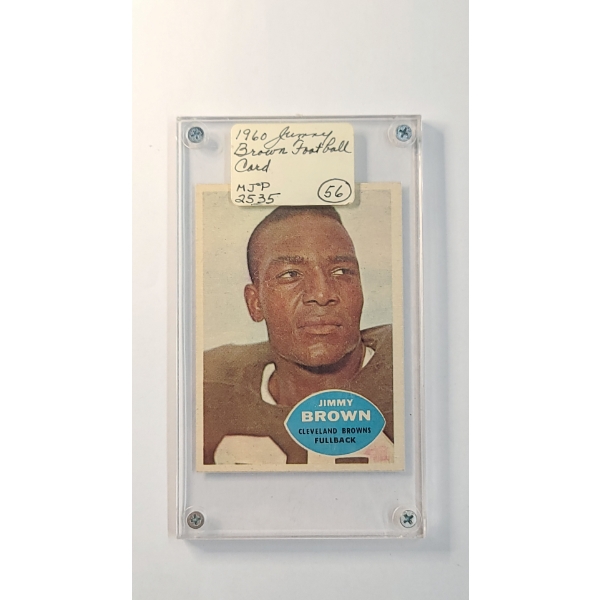 Vintage 1960 Topps #23 Jim Brown Cleveland Browns Fullback Football Card In Screwdown Acrylic Holder