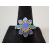 Image 3 : Gorgeous 14K Gold Flower Iridescent Opal Ring - Size 8 - Total Weight: 4.2g