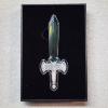 Image 2 : 2025 One Ounce .999 Fine Silver Collectible Excalibur 5000 Francs Sword Coin Green w/ Crystal Blade