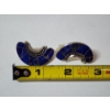 Image 4 : Southwestern/Native-Inspired Sterling Silver Blue Lapis Inlay Earrings - TW: 15.2g