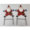 Image 1 : 2 Outdoor Metal Christmas/Holiday Santa Stakes - Approx. 19in Tall