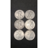 Image 1 : Assorted Years 90% Silver Walking Liberty Half Dollars - Face Value: $3.00