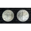 Image 1 : Lot of 2 American Silver 1oz Coins.  2002 and 2023.
