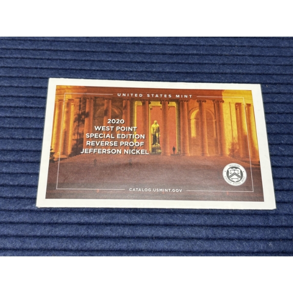 2020 West Point Special Edition Reverse Proof Jefferson Nickel in sealed packaging 