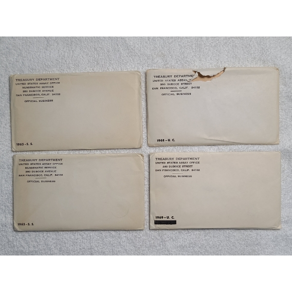 Lot of Four Late 1960's Proof Sets Each Featuring 40% Silver!
