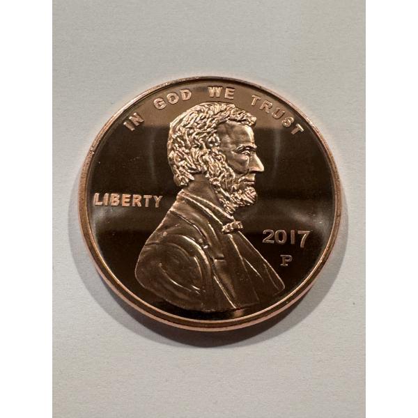 Exceptional Lincoln Penny Commemorative One AVDP .999 Fine Copper Ounce - Mint Condition