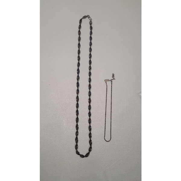 (2) Sterling Silver 24" Necklace & 10" Bracelet - Total Weight: 25.8g