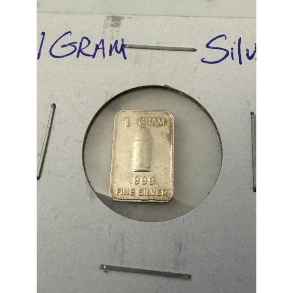 Rare Military One Gram .999 Pure Silver Bar - Limited Edition