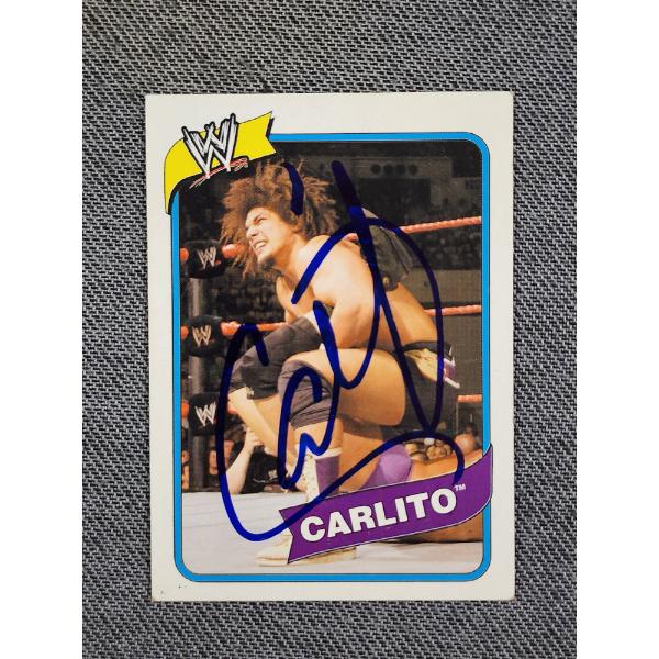 Hand Signed Carlito WWE 2007 Topps Heritage #6 Wrestling Trading Card 