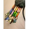 Image 6 : Gorgeous Stained Glass Portable Lamp With Floral Bottom - Working Condition