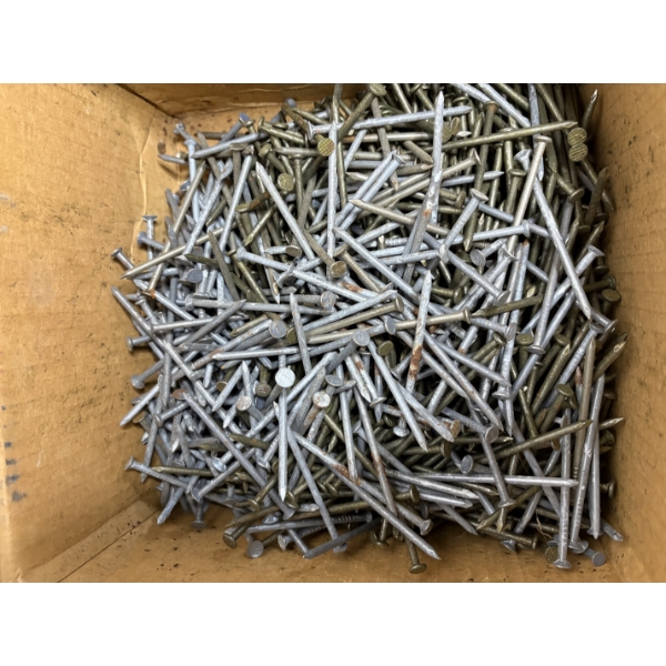 Grip-Rite Fastners in 50 lb. box - Unsure if all are there - Tons of Nails!