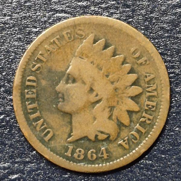 1864 (L On Ribbon) Indian Head Cent See Pics