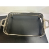 Image 4 : Silver-plated dishes with glass dishes - 4 Silver-plate - 2 Glass Dishes - Serving Platter & Bowl 
