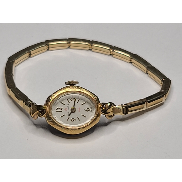 Vintage Helbros Ladies' Mechanical Cocktail Watch With 10K Gold-Filled Band - Doesn't Wind