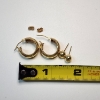 Image 4 : Two Pairs of 14K Yellow Gold Earrings: Rope Edge Hoop & Gold Ball Stud - Total Weight: 2.3g