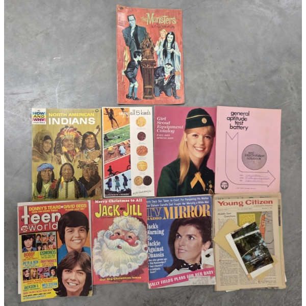 Vintage Publication Group Including The Munsters Sticker Book & Teen World Magazine
