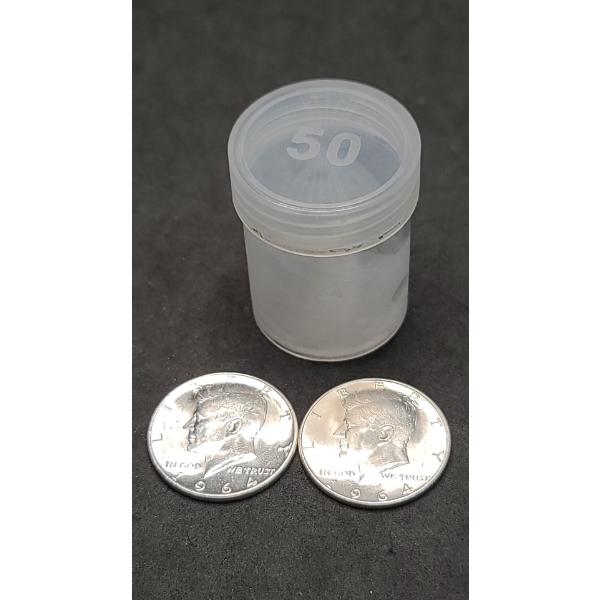 (2) 1964 90% Silver Kennedy Half Dollars In Coin Holder - Face Value: $1.00