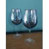 Image 2 : Vintage Elegant Wedding Toast Crystal Goblets - 10" Embellished - Nice Set-  His & Hers