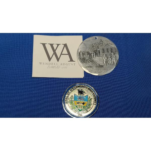 Westmoreland County, Pennsylvania Coroner Commemorative Coin & Wendell August Pewter Ornament