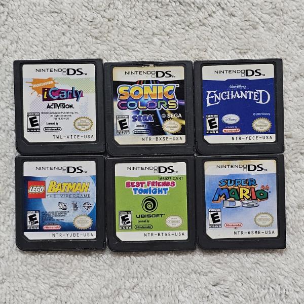 Lot Of 6 Nintendo DS Video Game Cartridges inc. Mario 64!!! (see pic)