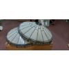 Image 1 : Pair  Of Matching Vintage Stined Glass Leaded Shades With Filigree Lower Rim 16" Diameter  Good Cond