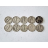 Image 4 : x10 Assorted Years & Mint Marks U.S. 90% Silver Mercury Dimes FV: $1.00