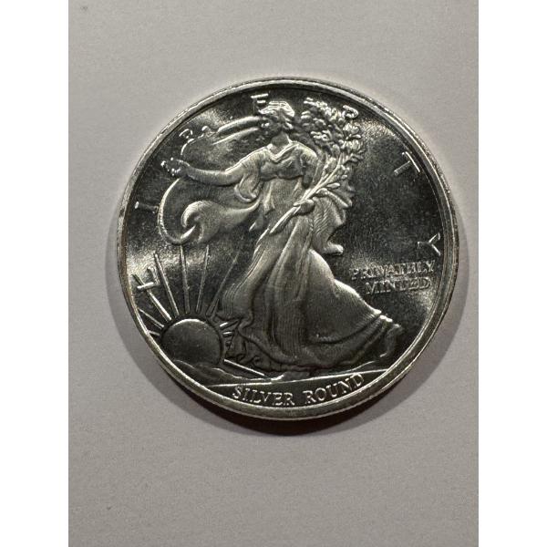 Money Metals .999 Fine Silver One Troy Ounce Round Coin - Mint Condition