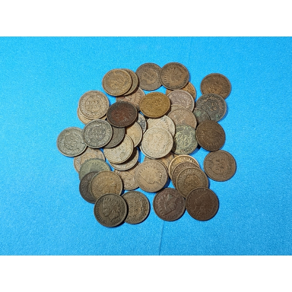 Lot of 47 Assorted Years Indian Head Cents