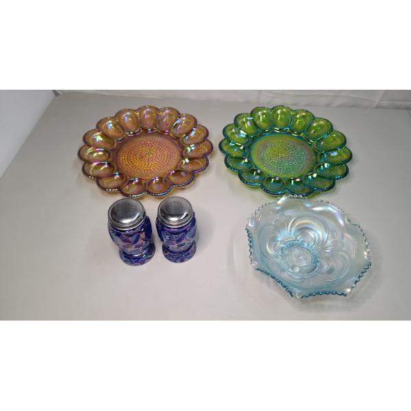 Assorted Carnival Glass Kitchenware 