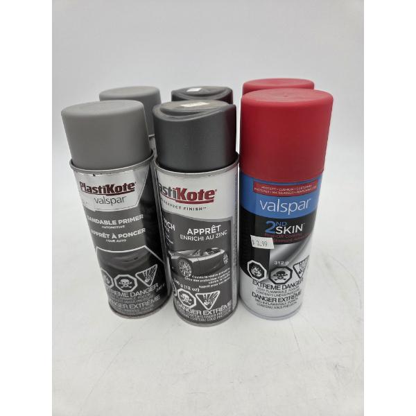 All Brand New 11oz Sprays- 2 Red 2 Zinc Primer & 2 Sandable Primer