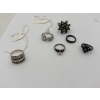 Image 2 : Gorgeous Sterling Silver Rings - Various Sizes - 5.5 (2), 6 (2), 7, 8.5 - 28.2 Grams