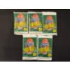 Image 1 : 5 - 1990 Fleer Unopened Football Card Wax Packs - Mint Condition - 15 Cards Per Pack