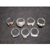 Image 1 : Seven Gorgeous Sterling Silver Rings Ft. Assorted Stones - Weighing Total of 23.4 Grams