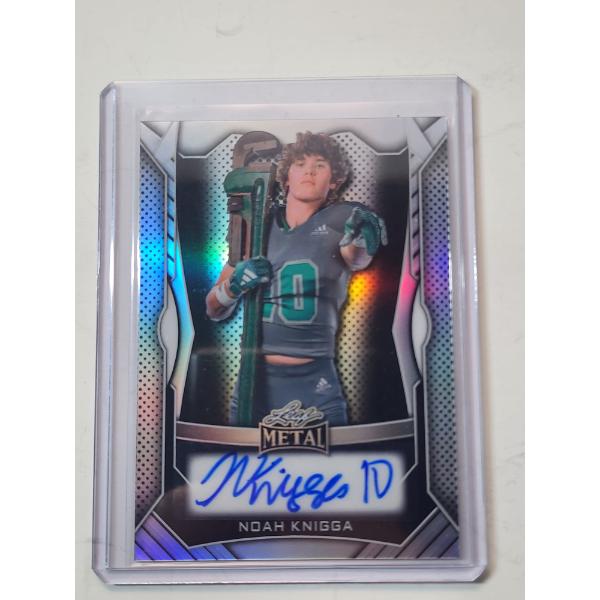 2025 Leaf Metal Noah Knigga Autograph Football Card 74/1000 MA-KN1