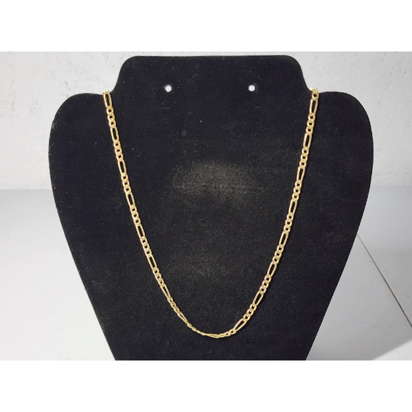 10K Yellow Gold Figaro Link Chain Necklace - 20in - 6.2g