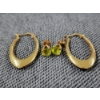 Image 2 : Two Sets of 10K Yellow Gold Earrings ~ One Set of Loops & One Green Stone Studded Earring Set ~ 1.6G