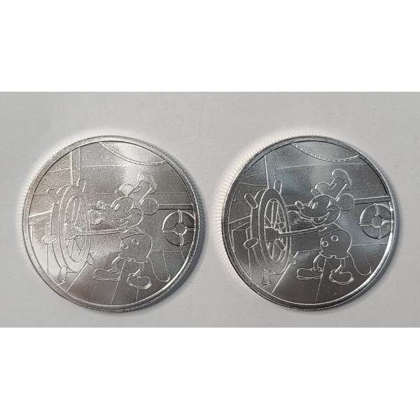 (2) - Disney Steamboat Willie One Ounce .999 Fine Silver Rounds ~ UNCIRCULATED, MINT CONDITION