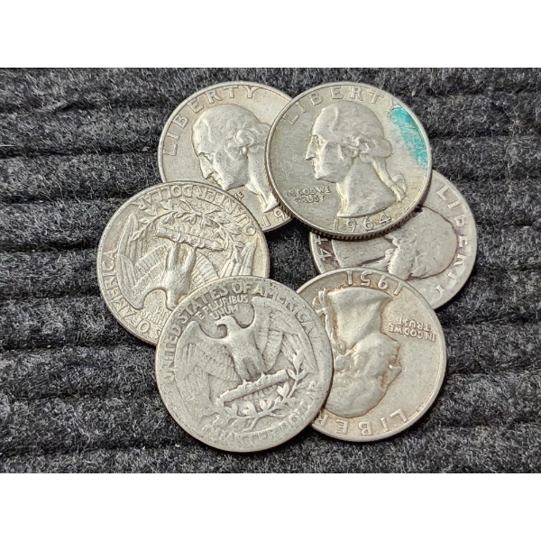 $1.50 Face Value In Assorted 90% Silver United States Quarters!