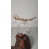 Image 9 : Small Quartz Mantle Clock, Eagle Paper Weight & Blown Glass Eagle Figurine 