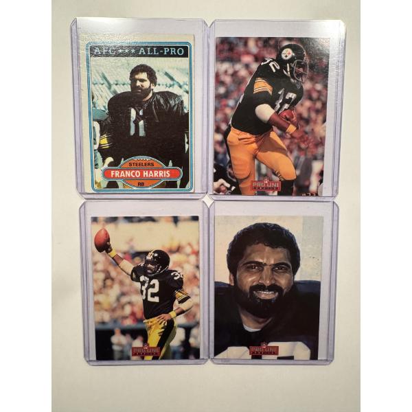 4 - Topps Franco Harris Pittsburgh Steelers Cards In Protective Holders - Mint Condition