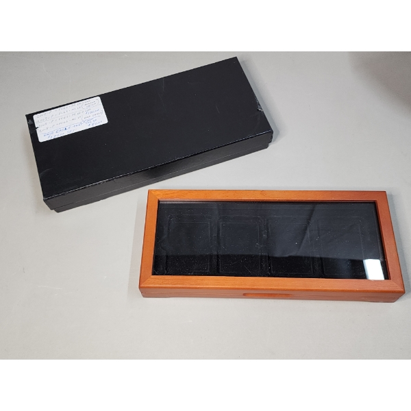 Nice Wooden Glass-Top Coin Slab Display Box - Hold 4 Standard Slabs