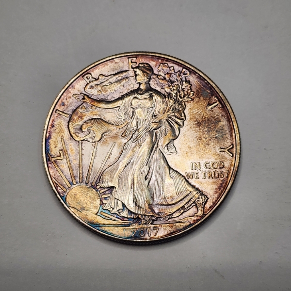 Toned 2017 American Silver Eagle - 1 oz .999 Fine Silver $1 Coin